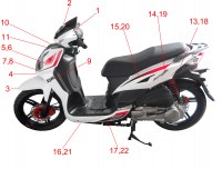 F23 - ΠΛΑΣΤΙΚΑ & ΑΥΤΟΚΟΛ. ΓΙΑ SR-125 ne ΑΣΠΡΟ (WH006)